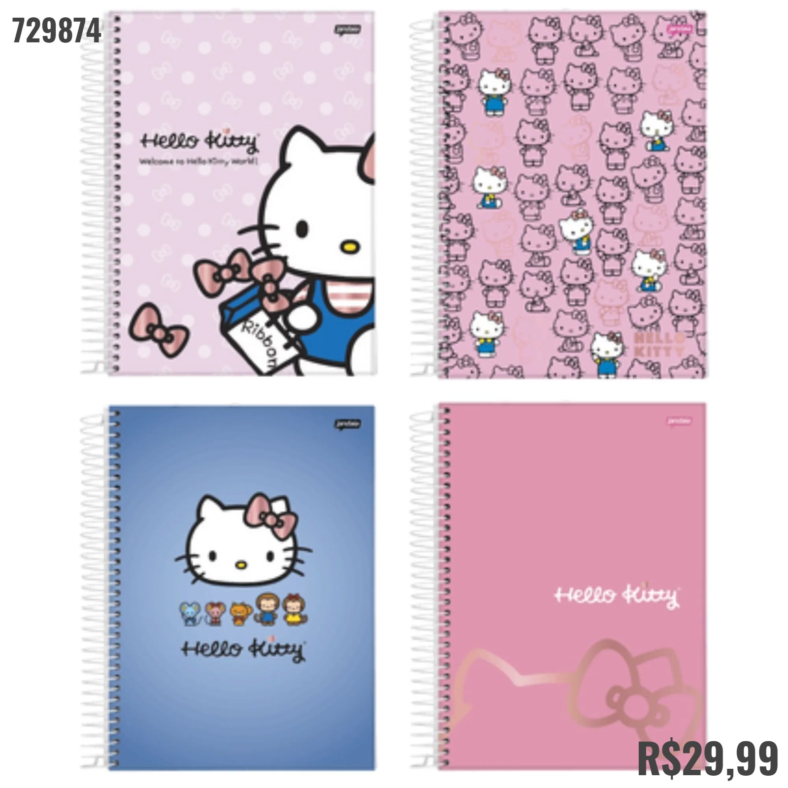 CADERNO HELLO KITTY 1 MATERIA